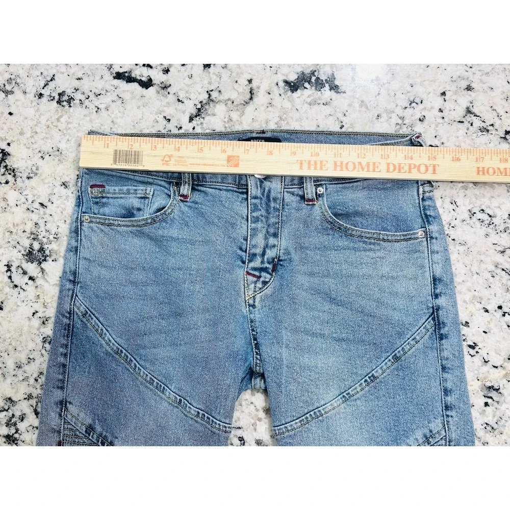 True Religion Rocco Moto‎ Relaxed Skinny Blue Denim Jeans (29x33) Urban Style